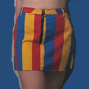 American Bazi color block mini-skirt